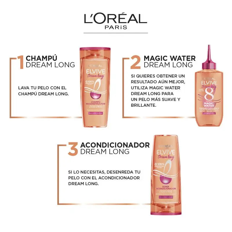 L'Oréal Paris Elvive Dream Long Magic Water: 8S Hair Treatment, Lamellar Technology, 200Ml