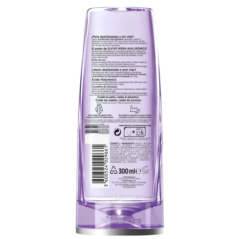 L'Oréal Paris Elvive Hydra Hyaluronic 72H Moisturising Shampoo 380 Ml