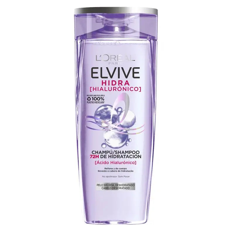 L'Oréal Paris Elvive Hydra Hyaluronic 72H Moisturising Shampoo 380 Ml