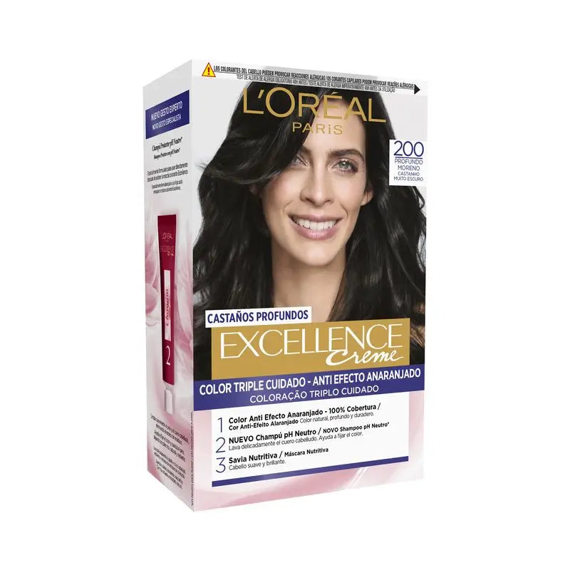 L'Oréal Paris Excellence Deep Brunettes Permanent Hair Color - Shade 200 Deep Brunette