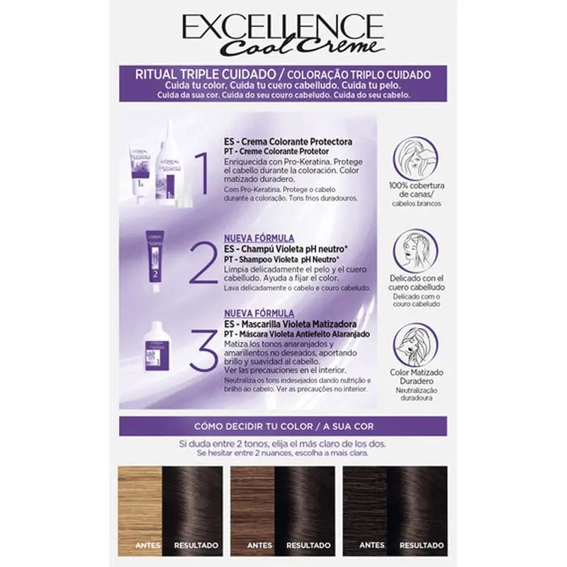 L'Oréal Paris Excellence Cool Creme Permanent Hair Color - Shade 5.11 Intense Light Ash Brown