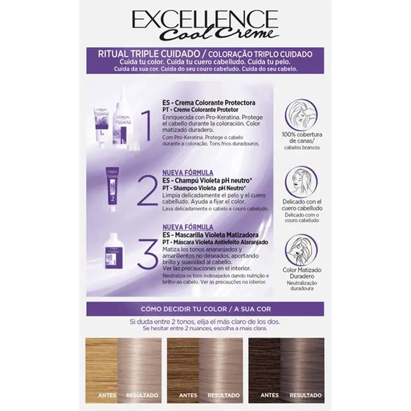 L'Oréal Paris Excellence Cool Creme Permanent Hair Color - Shade 8.11 Light Ash Blonde