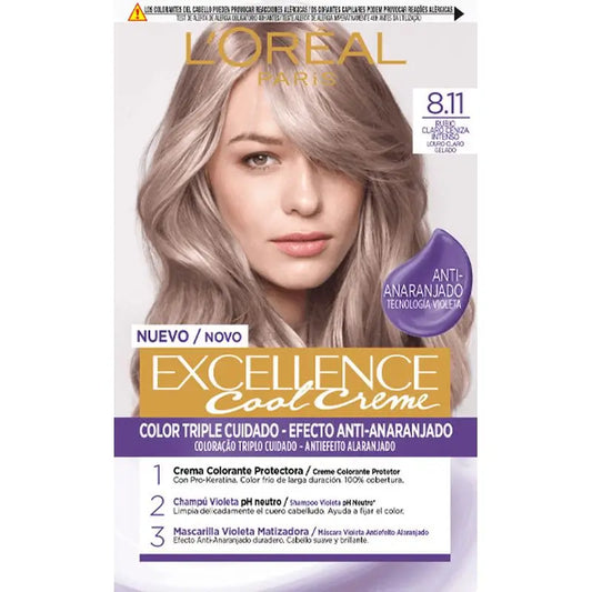 L'Oréal Paris Excellence Cool Creme Permanent Hair Color - Shade 8.11 Light Ash Blonde