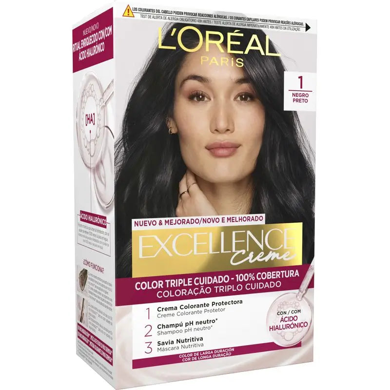 L'Oréal Paris Excellence Creme Permanent Hair Color - Shade 1 Black