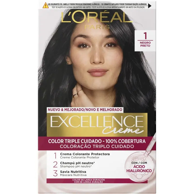 L'Oréal Paris Excellence Creme Permanent Hair Color - Shade 1 Black