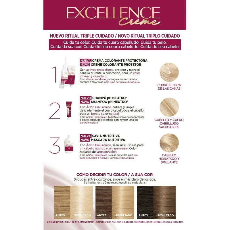 L'Oréal Paris Excellence Creme Permanent Hair Color - Shade 10 Light Lightest Lightening Blonde