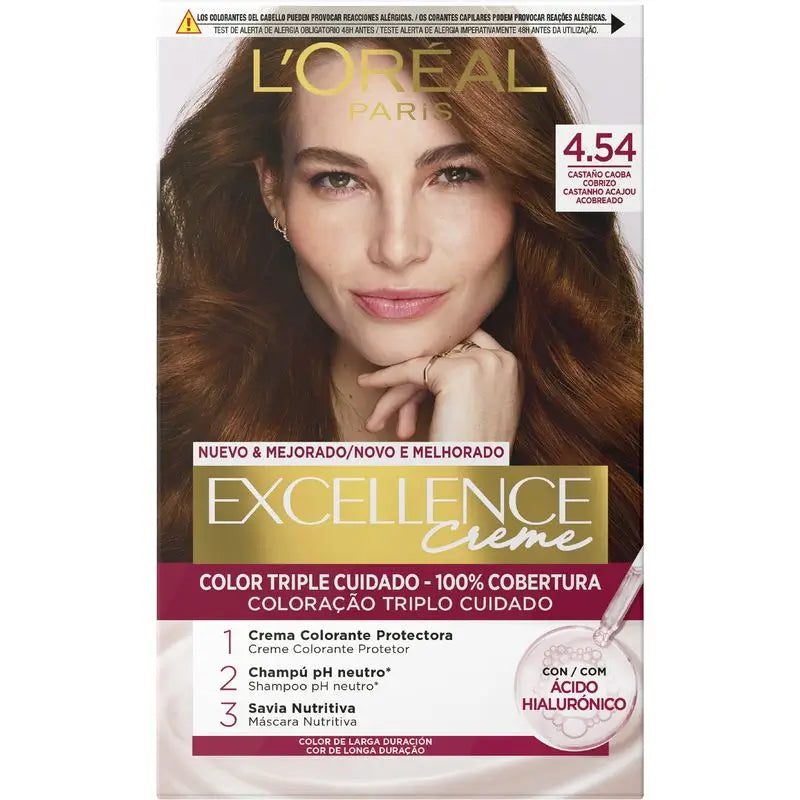 L'Oréal Paris Excellence Creme Permanent Hair Color - Shade 4.54 Auburn Auburn Copper