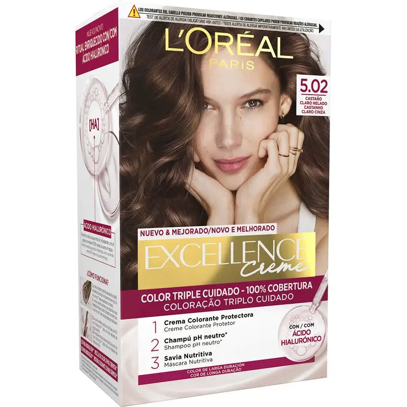 L'Oréal Paris Excellence Creme Permanent Hair Color - Shade 5.02 Iced Light Brown