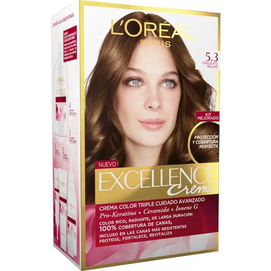 L'Oréal Paris Excellence Creme Permanent Hair Color - Shade 5.3 Praline Chocolate