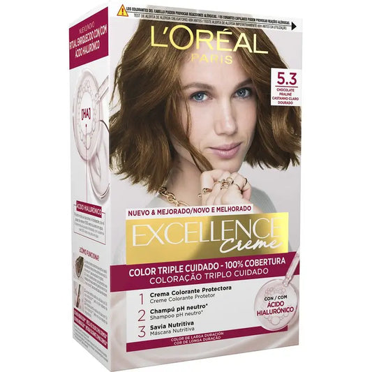 L'Oréal Paris Excellence Creme Permanent Hair Color - Shade 5.3 Praline Chocolate