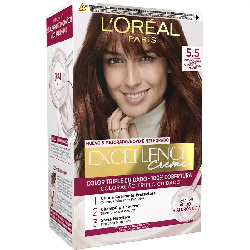 L'Oréal Paris Excellence Creme Permanent Hair Colour - Shade 5.5 Light Auburn