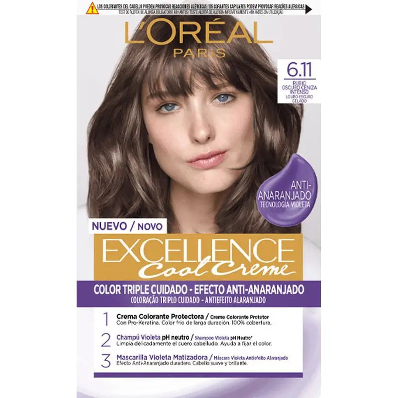 L'Oréal Paris Excellence Creme Permanent Hair Color - Shade 6.11 Dark Ash Blonde