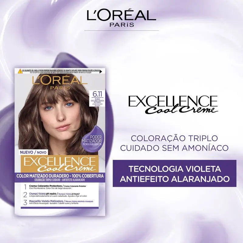 L'Oréal Paris Excellence Creme Permanent Hair Color - Shade 6.11 Dark Ash Blonde