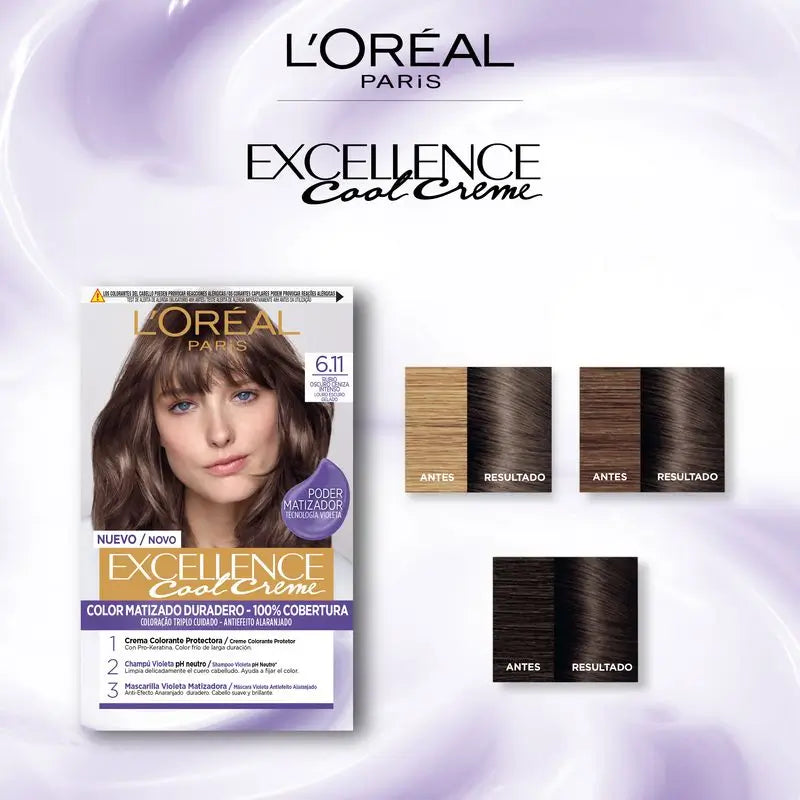 L'Oréal Paris Excellence Creme Permanent Hair Color - Shade 6.11 Dark Ash Blonde