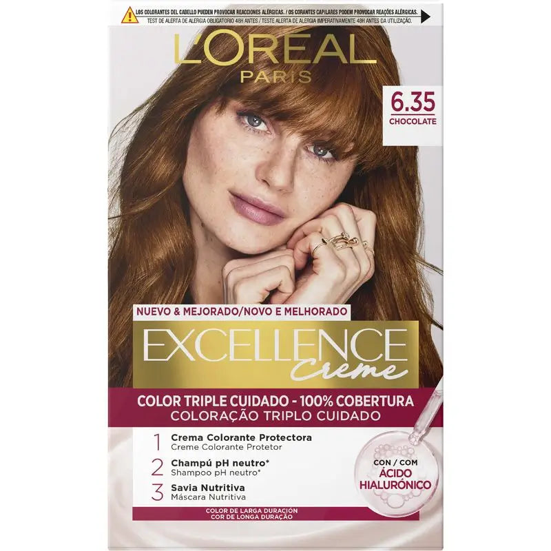 L'Oréal Paris Excellence Creme Permanent Hair Color - Shade 6.35 Chocolate