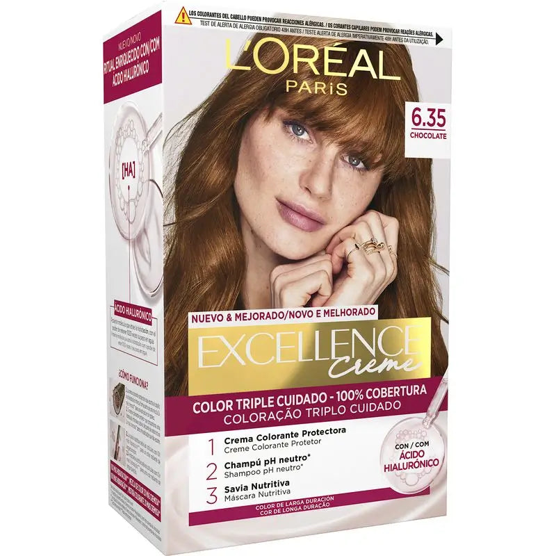 L'Oréal Paris Excellence Creme Permanent Hair Color - Shade 6.35 Chocolate