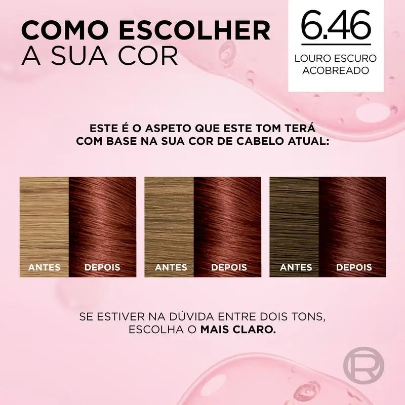 L'Oréal Paris Excellence Creme Permanent Hair Color - Shade 6.46 Auburn Copper Dark Blonde