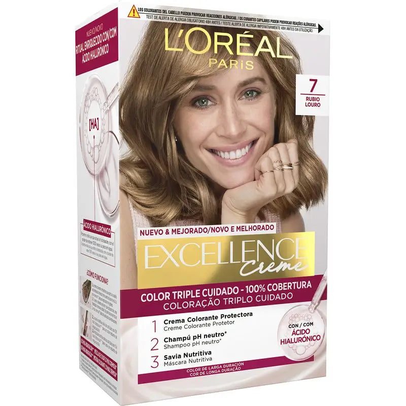 L'Oréal Paris Excellence Creme Permanent Hair Color - Shade 7 Blonde