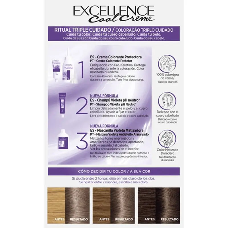 L'Oréal Paris Excellence Creme Permanent Hair Color - Shade 7.11 Intense Ash Blonde