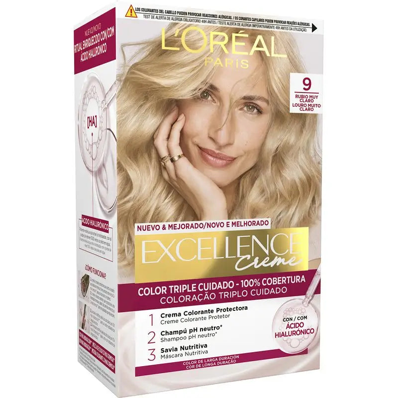 L'Oréal Paris Excellence Creme Permanent Hair Color - Very Light Blonde Shade 9