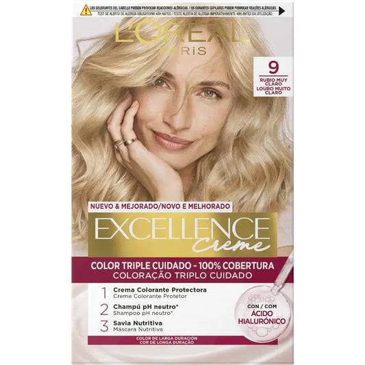 L'Oréal Paris Excellence Creme Permanent Hair Color - Very Light Blonde Shade 9