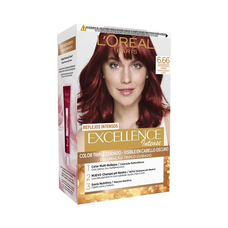 L'Oréal Paris Excellence Intense Permanent Hair Color - Shade 6.66 Scarlet Red