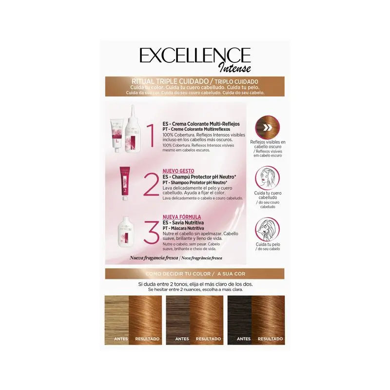 L'Oréal Paris Excellence Intense Permanent Hair Color - Shade 7.43 Golden Copper Blonde