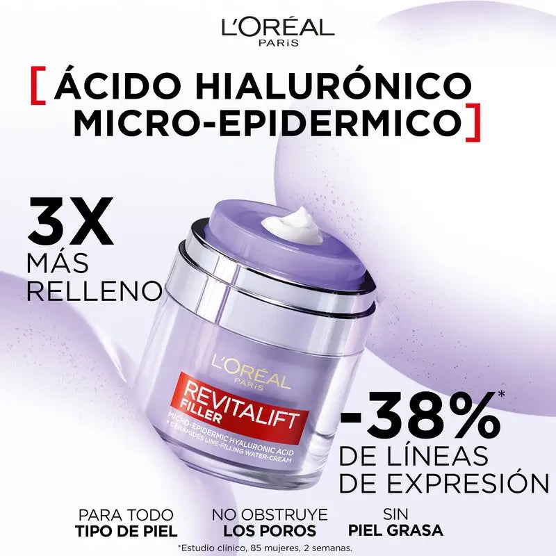 L'Oréal Paris Revitalift Filler Cream Gel: Hyaluronic Acid & 3 Ceramides, Intense Hydration