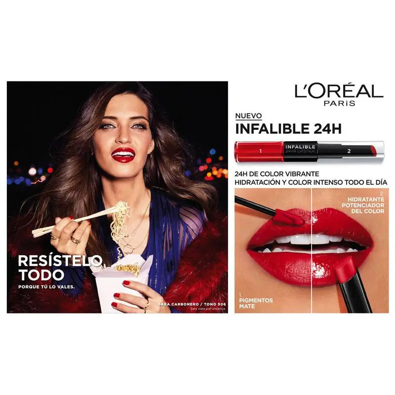 L'Oréal Paris Infallible 24H 506 Red Infallible Permanent Lipstick Red