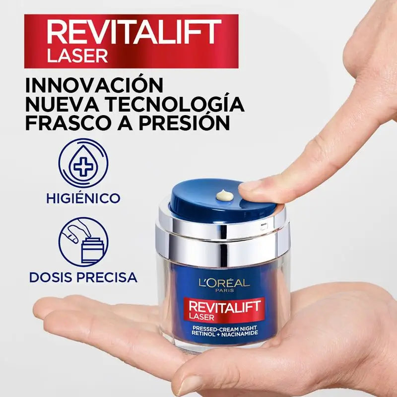 L'Oréal Paris Pressed Laser Revitalift Night Cream With Retinol + Niacidamide Single Dose Format, 50Ml