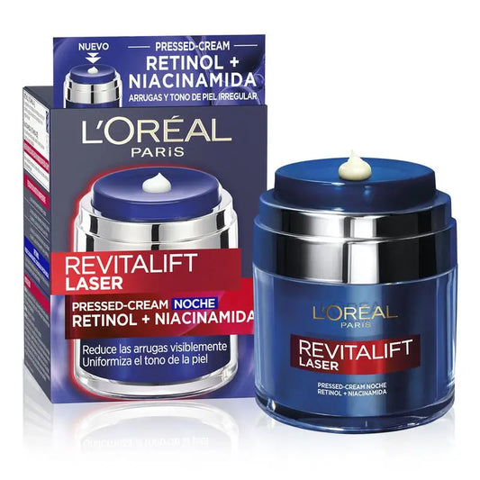 L'Oréal Paris Pressed Laser Revitalift Night Cream With Retinol + Niacidamide Single Dose Format, 50Ml