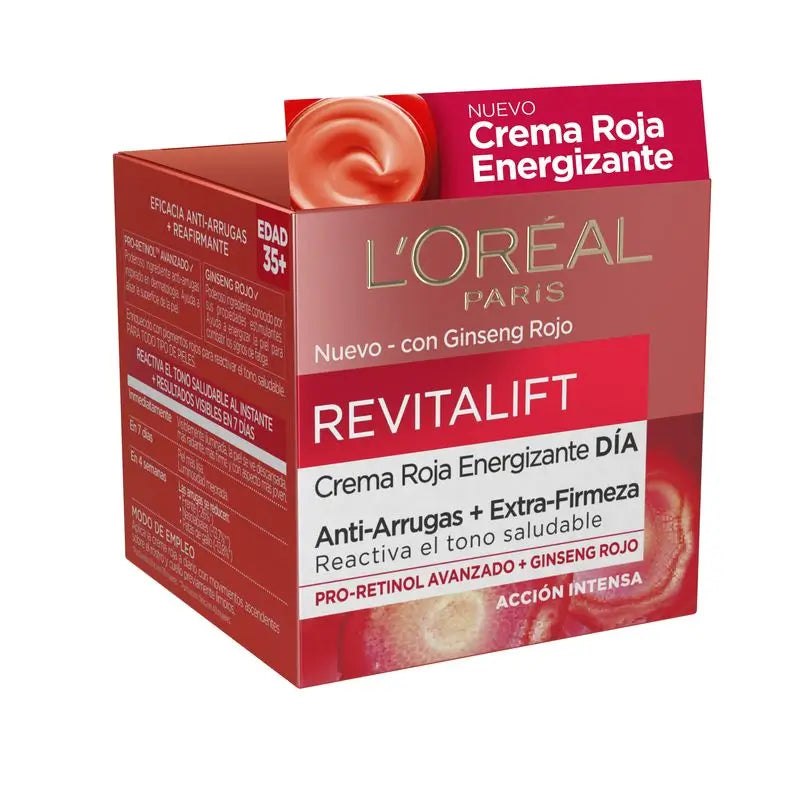 L'Oréal Paris Revitalift Energising Red Day Cream - With Red Ginseng - 50 Ml