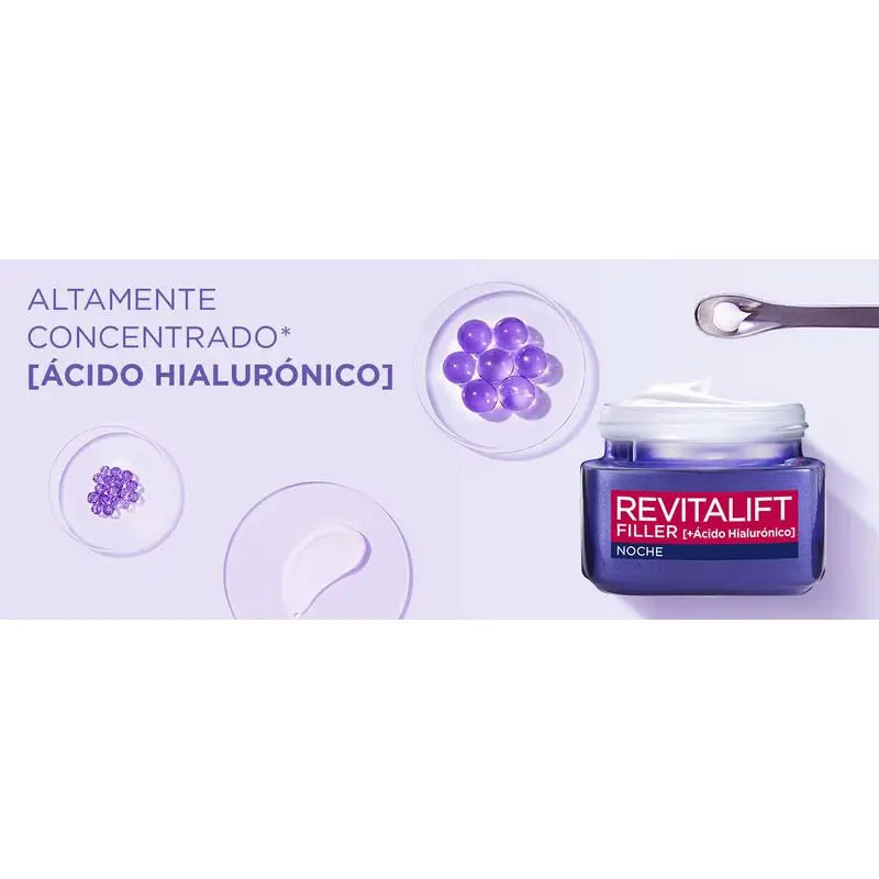 L'Oréal Paris Revitalift Filler Night Replenishing Cream [+Hyaluronic Acid]-50Ml