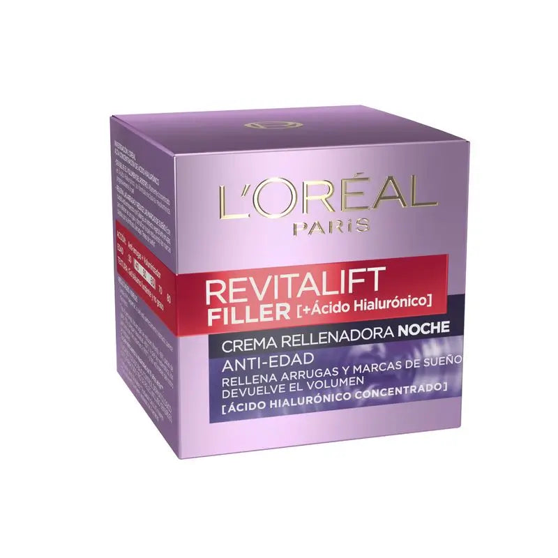 L'Oréal Paris Revitalift Filler Night Replenishing Cream [+Hyaluronic Acid]-50Ml