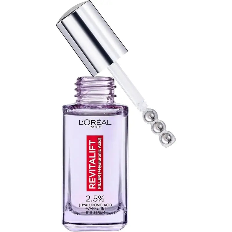 L'Oréal Paris Revitalift Filler Eye Serum: 2.5% Hyaluronic Acid And Caffeine, Triple Roll-On