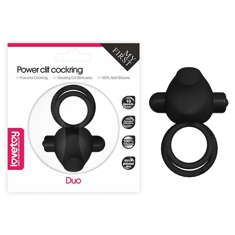 Lovetoy Anillo Vibrador Doble Power Clit Duo Negro