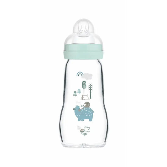 Mam Baby Crystal Baby Bottle Feel Good Matt Blue, 260Ml