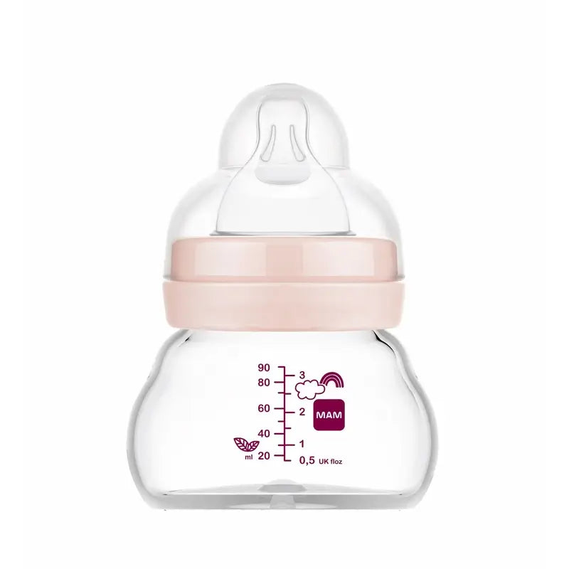 Mam Baby Feel Good Glass Bottle Matte Pink, 90Ml