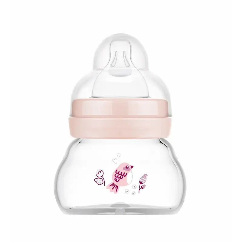 Mam Baby Feel Good Glass Bottle Matte Pink, 90Ml