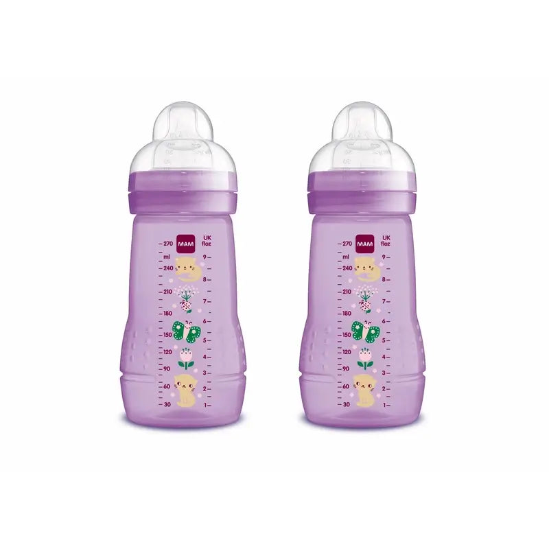 Mam Baby Easy Active Baby Bottle Bright Pink, 2X270Ml