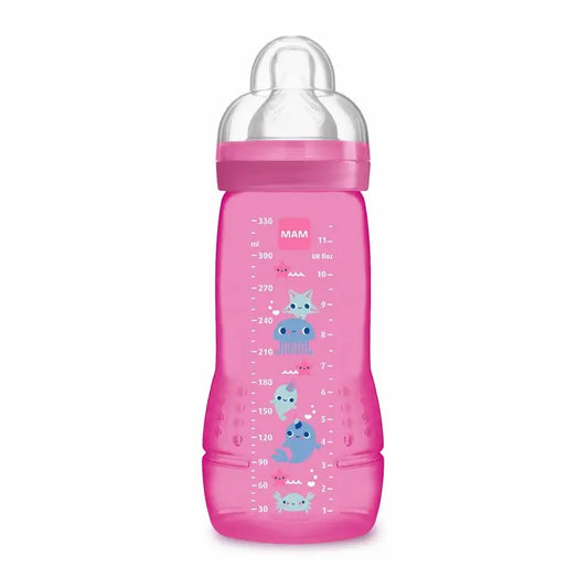 Mam Baby Easy Active Baby Bottle Bright Pink, 330Ml