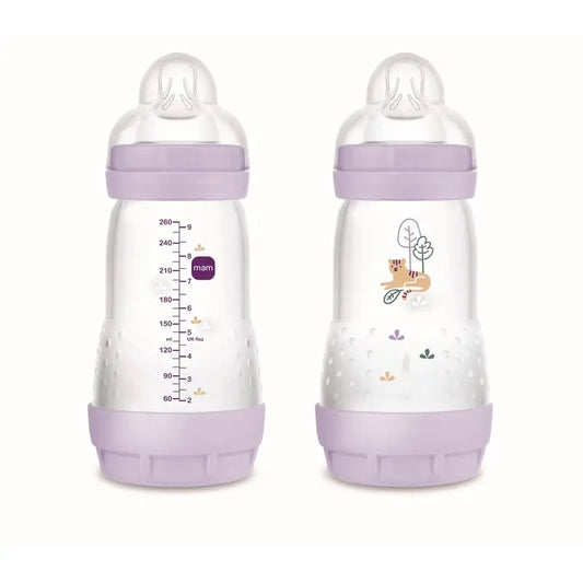 Mam Baby Easy Start Feeding Bottle Anti-Colic Matt Pink, 2X260Ml