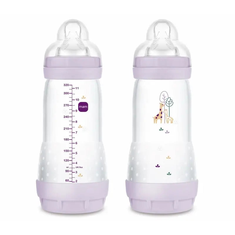 Mam Baby Easy Start Feeding Bottle Anti-Colic Matt Pink, 2X320Ml