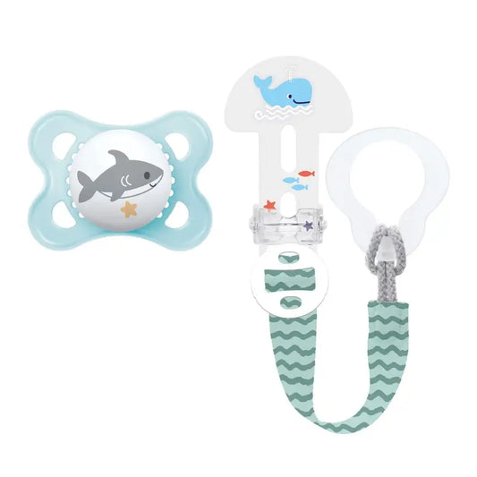 Mam Baby Clip It Clip With Silicone Clip With Pacifier Blue 2-6M