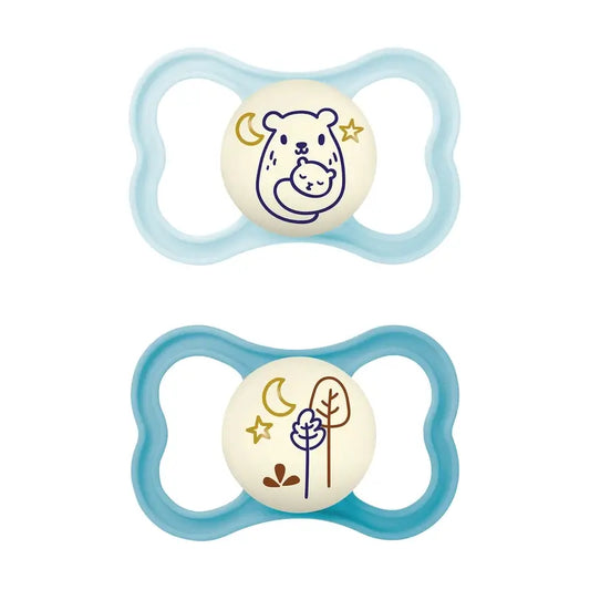 Mam Baby Pacifier Air Night Silicone Blue +16M, 2 Units