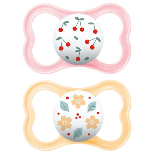 Mam Baby Pacifier Air Silicone Pink +16M, 2 Units