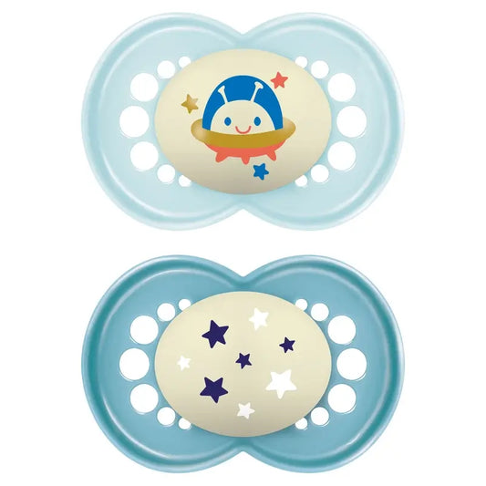 Mam Baby Soother Original Night Latex Blue +16M, 2 Units