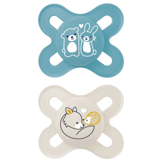 Mam Baby Pacifier Original Start Latex Blue 0-2M, 2 Units