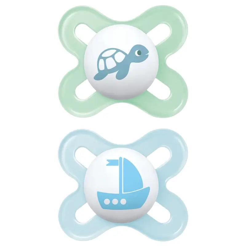 Mam Baby Pacifier Original Start Latex Blue 0-2M, 2 Units