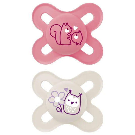 Mam Baby Soother Original Start Silicone Pink 0-2M, 2 Units